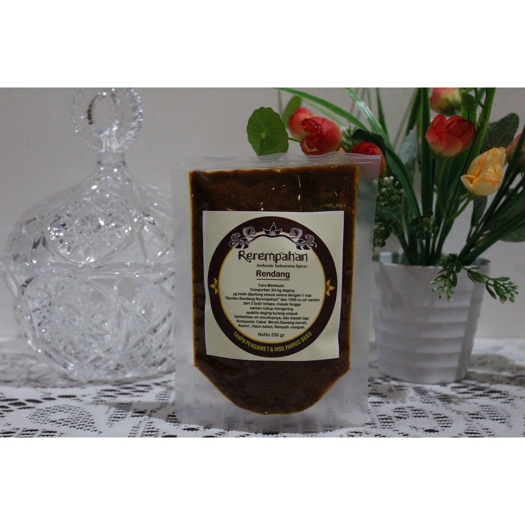

Bumbu Masak Homemade Rendang No MSG, No Pengawet, No Pewarna. 200 Gram.