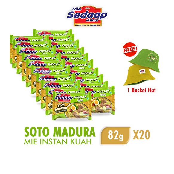 

Sedaap Mie Instan Soto Madura 82 gr x 20 pcs Free Bucket Hat