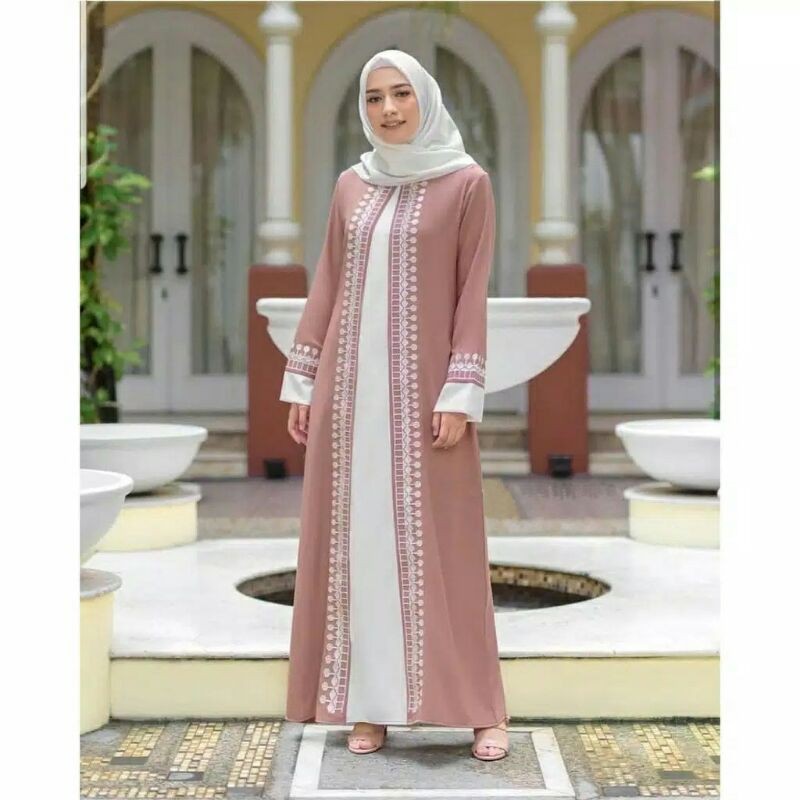 Gamis Syari Jumbo Big Size Abaya Moscrepe Bordir Size M L XL XXL XXXL 4XL 5XL-4