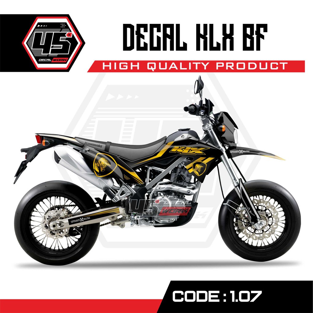 DECAL KLX SUPERMOTO MILITAN BLACK GOLD