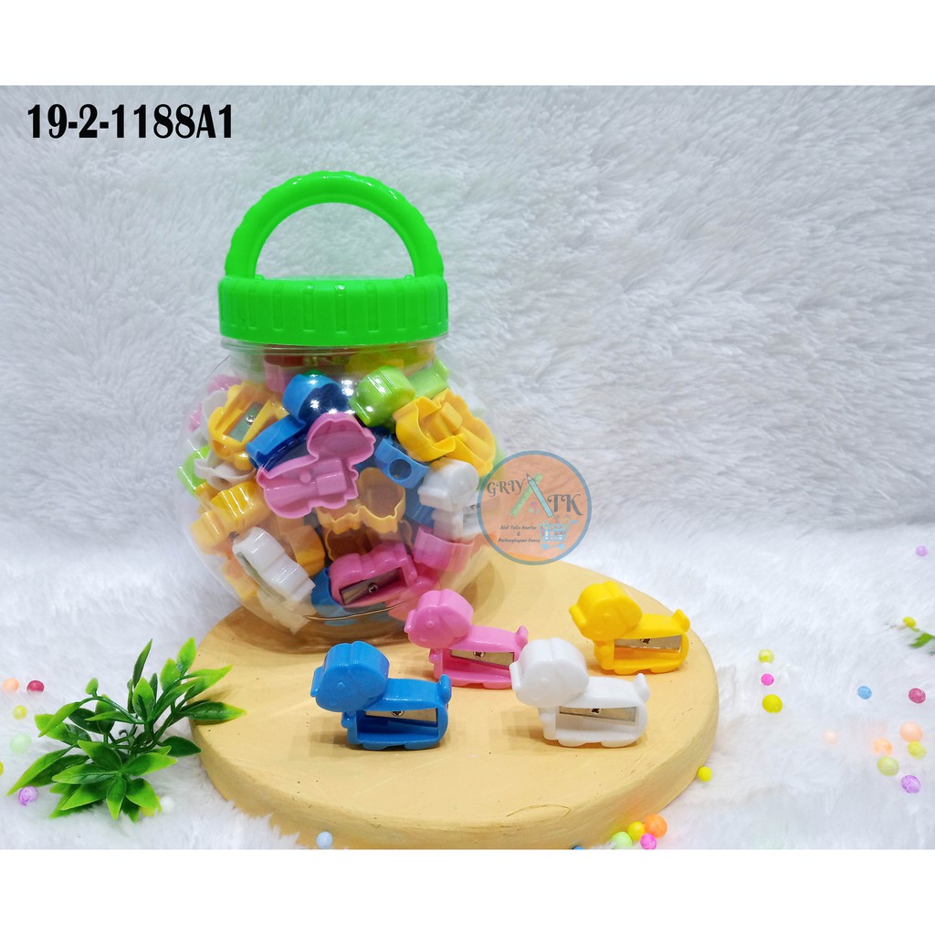 

Rautan Pensil Serutan Sharpener Orotan Murah bentuk Anjing / harga isi 6 pcs