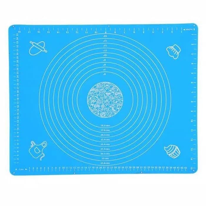 

KUE-PENGHIAS-ALAT- SILICONE MAT SILMAT SILPAT ALAS ADONAN GILINGAN FONDANT KUE 40 X 50 CM - BIRU