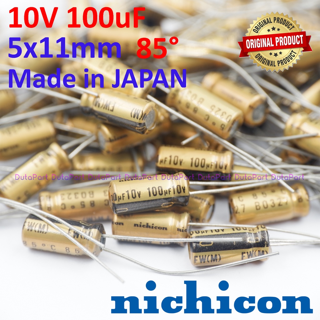 10V 100uF ORIGINAL NICHICON GOLD JAPAN Kapasitor Capasitor Elko Elco