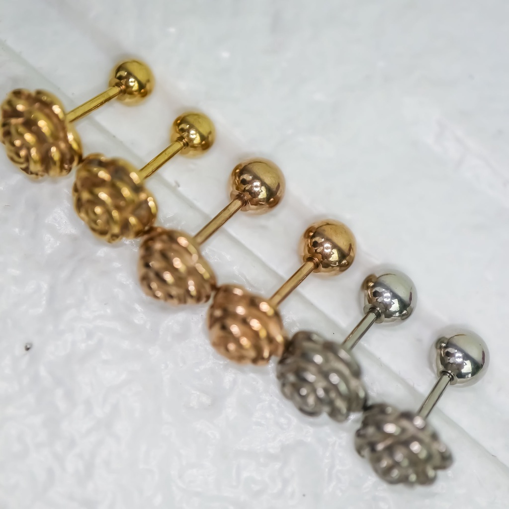 Anting baut bunga titanium korea anti karat - ercassia