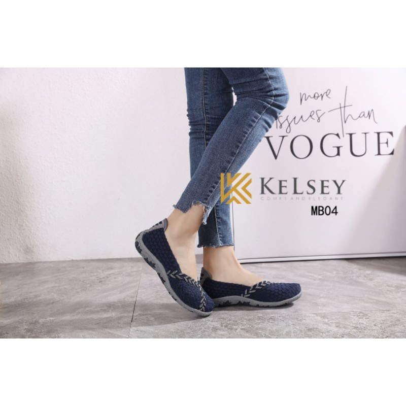 Kelsey Sepatu Rajut Wanita MB04 Sepatu Rajut Flat Wanita Flats Shoes Rajut anyaman