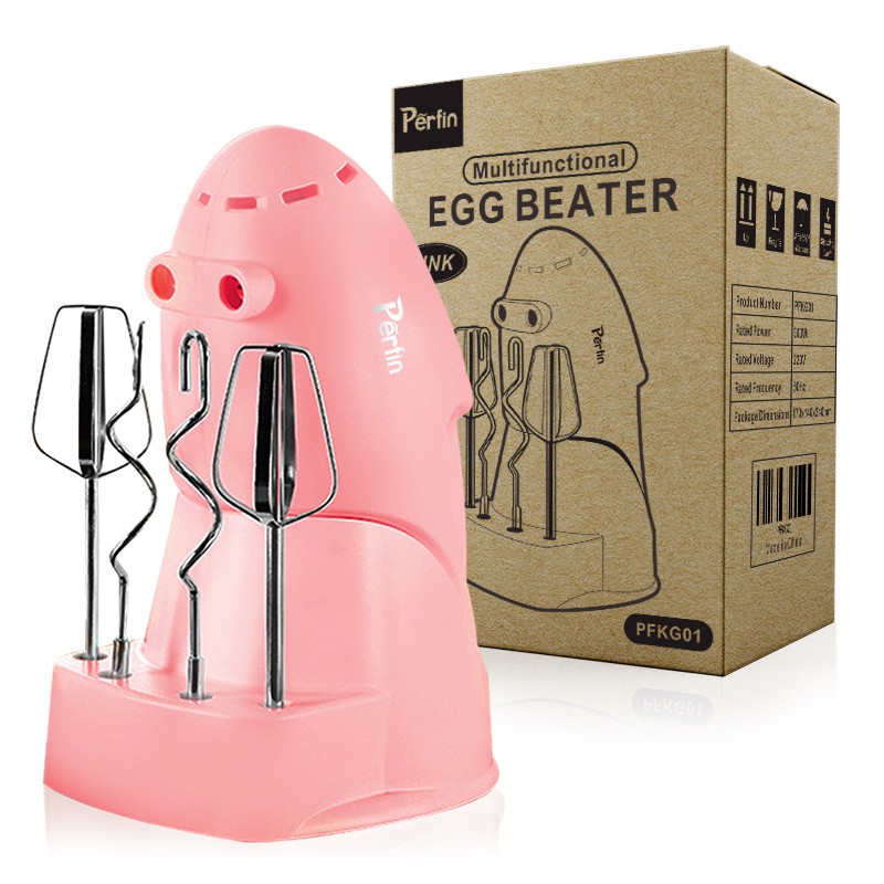 Perfin PFKG01 Pink Hand Mixer 5 Kecepatan (Dengan basis)