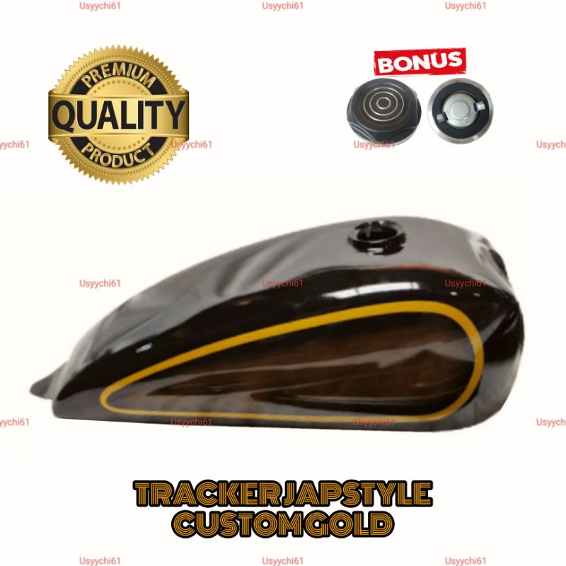 Tangki Cat TRACKER DEUS Japstyle Custom DLL Hitam Gold