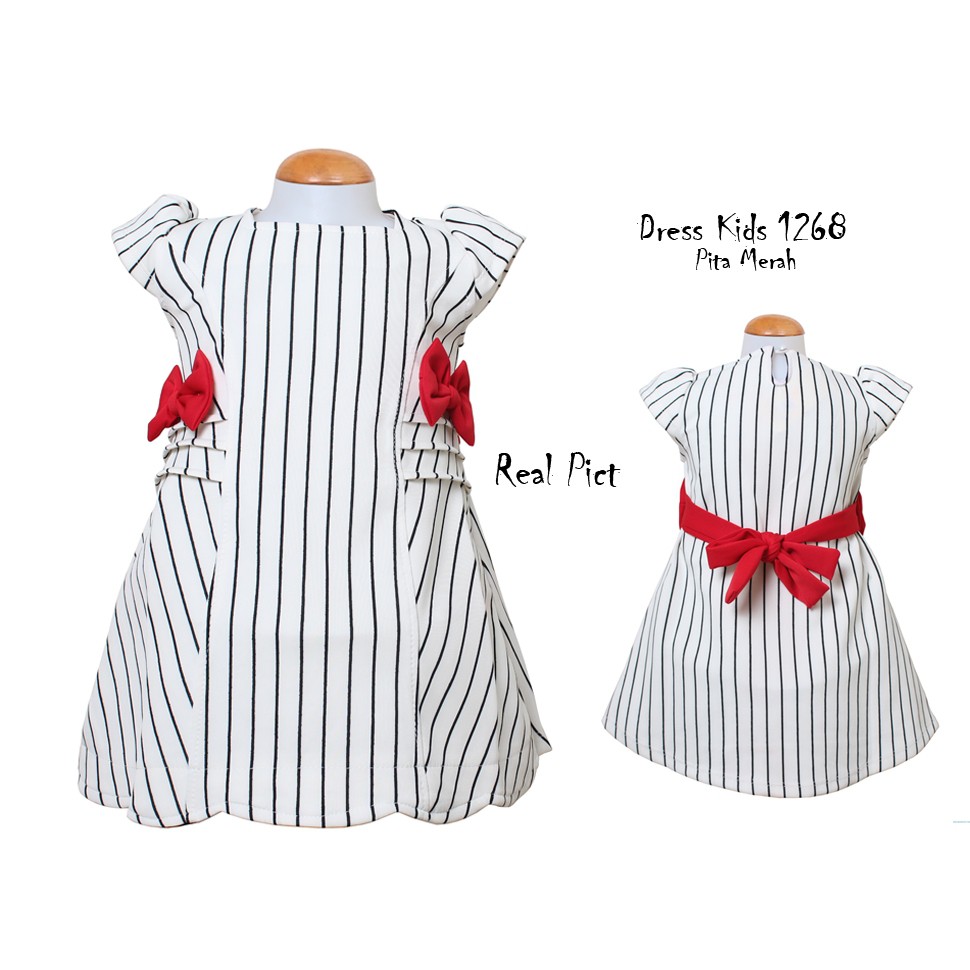 dress kids 1268 pita merah/terusan dress anak/dress scuba anak/baju anak