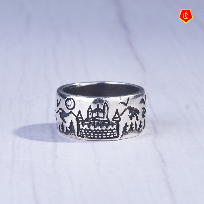 [Ready Stock]Creative Personality Carved Royal Castle Ring