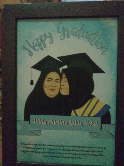 Ilustrasi Gambar Foto Cetak Langsung Frame - Kado Ulang Tahun Anniversary Wisuda