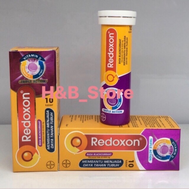 Redoxon Triple Action Rasa Blackcurrant (isi 10 tablet)