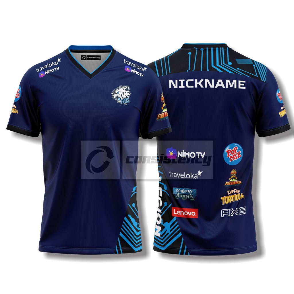 JERSEY GAMING EVOS M1 2019 FREE CUSTOM NICKNAME,LOGO,DESAIN & FREE STIKER