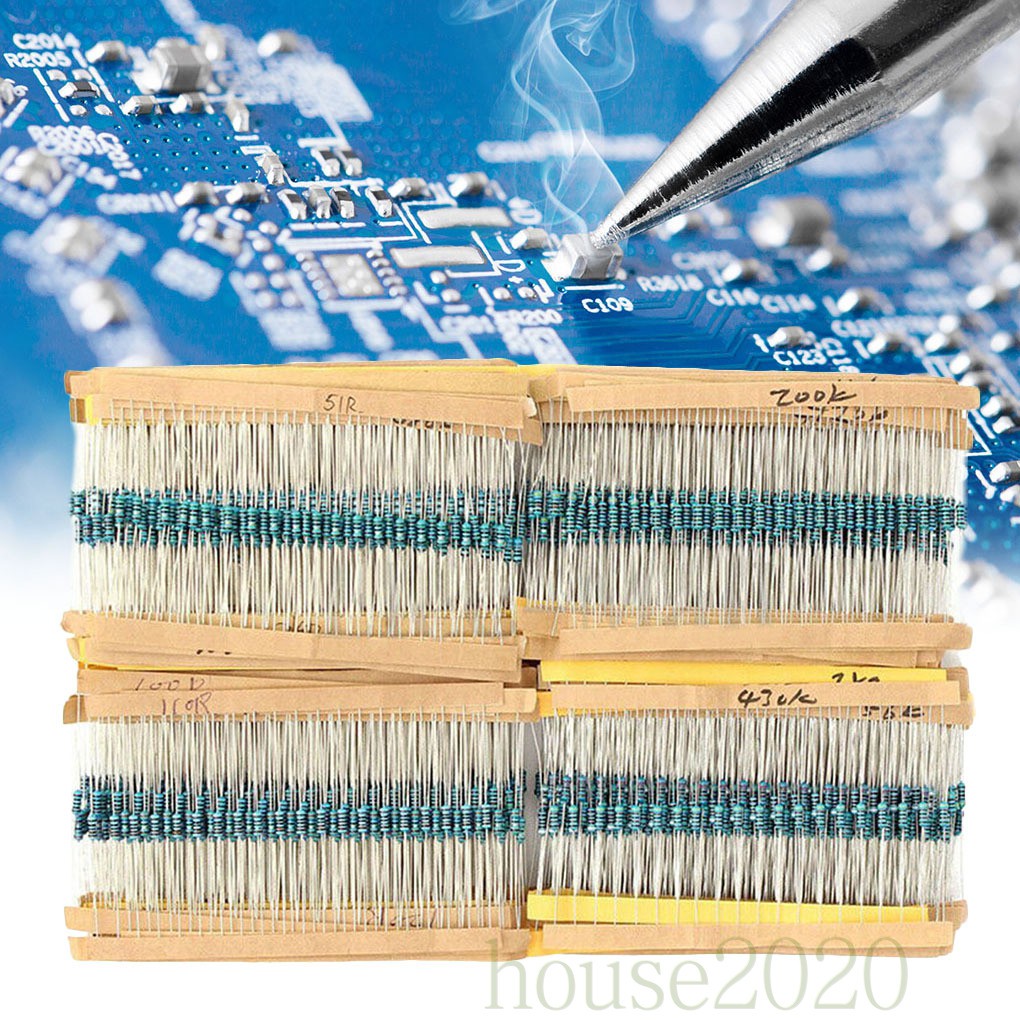 (House2020) 3120pcs / Set Resistor Metal Film 1ohm-10mohm 156 Value 0.25w Untuk Komponen Elektronik