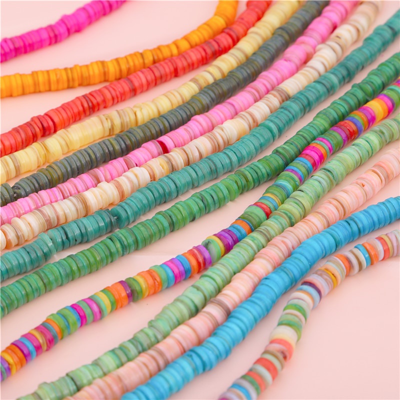 6/8mm 38 cm/untai Alami Shell Beads Spacer Beads Heishi Longgar Memimpin Perhiasan Membuat Kalung Dan Gelang