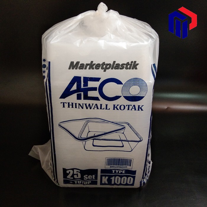 Thinwall AECO k 1000ml 25PCS / Box makanan / Kotak makan microwafe