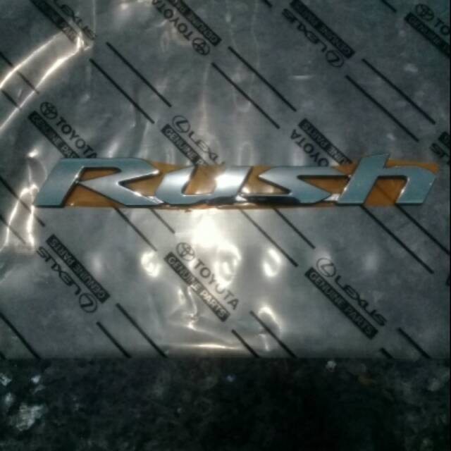 EMBLEM TULISAN RUSH ORIGINAL chrom