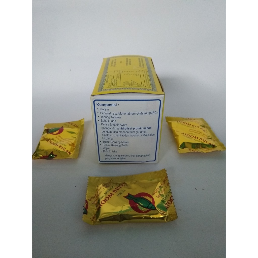 

Bumbu Atoom Bulan Tasikmalaya - Kemasan Box isi 20 bungkus 7gram