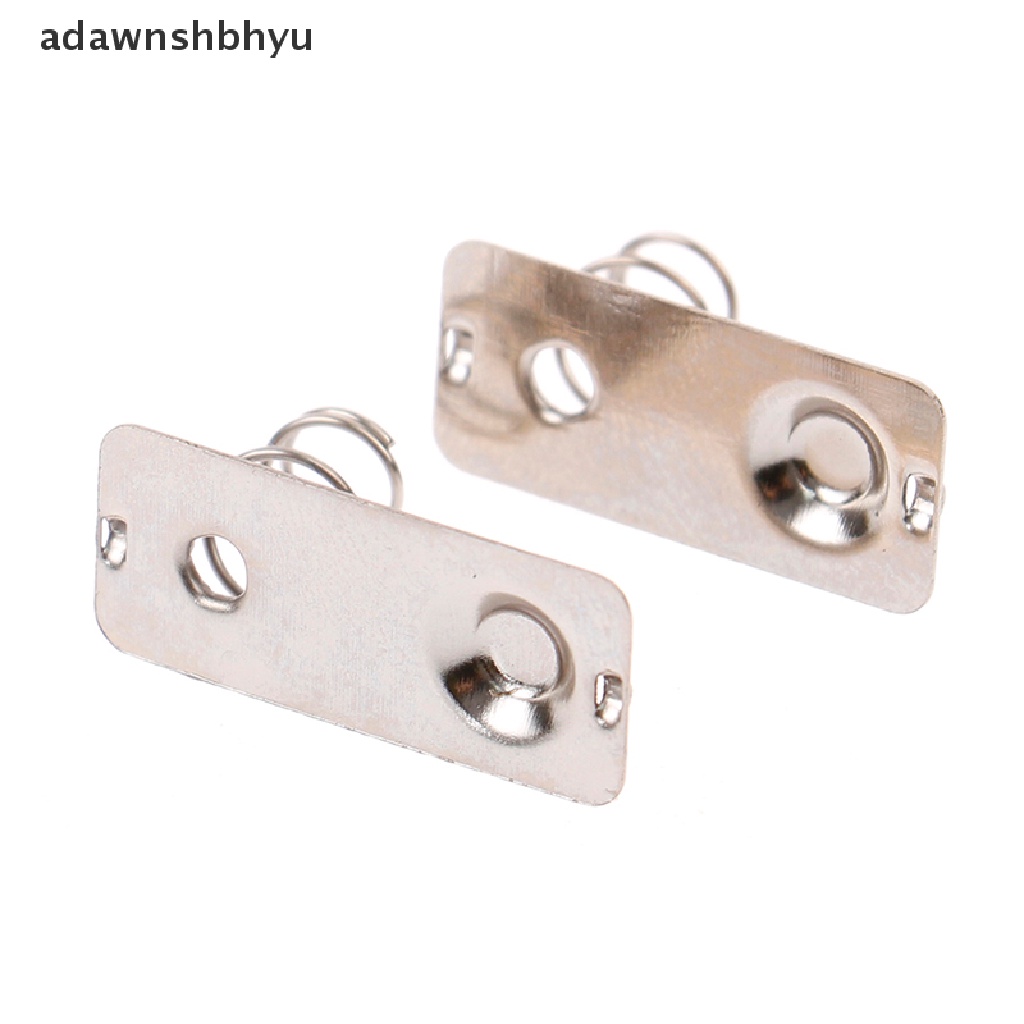 Adawnshbhyu 10pcs/21x9mm Baterai Logam Pengganti Plat Kontak Pegas slot Perak