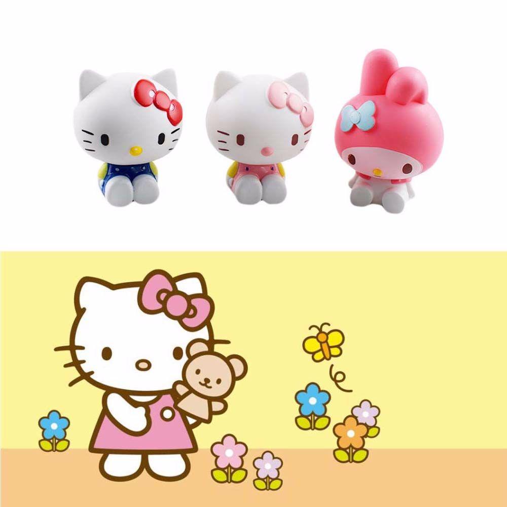 Agustin My Melody Lucu PVC Dekorasi Desktop KT Mainan Ornamen Rumah Model Anime Figure Toys