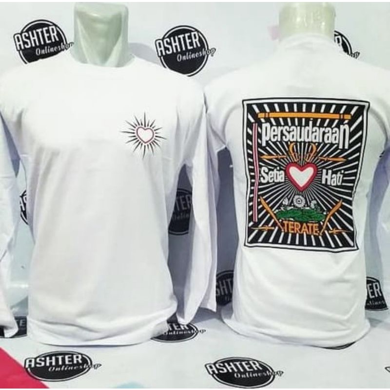 kaos PSHT panjang putih