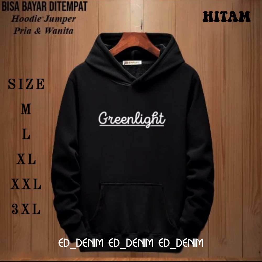 Sweater Hodie Greenlight Jumbo Ukuran M - 3xl Pria Wanita / Hodie Pria Distro / Switer Hoodie Cowok