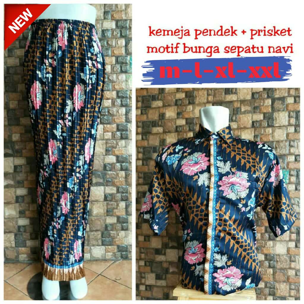 COUPLE ROK DAN HEM BUNGA SEPATU NAVY