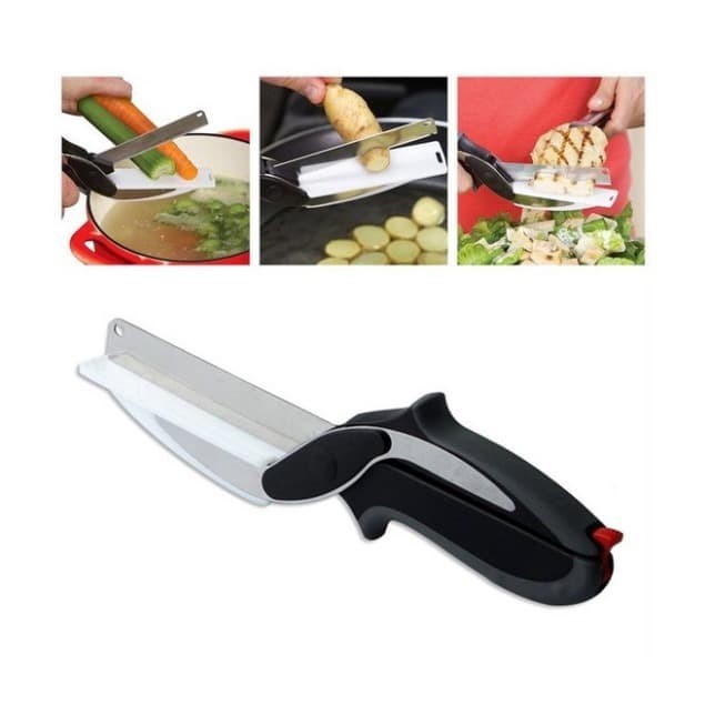 Pisau Dapur Multifungsi / Gunting Sayur Dengan Talenan Portable !!!!