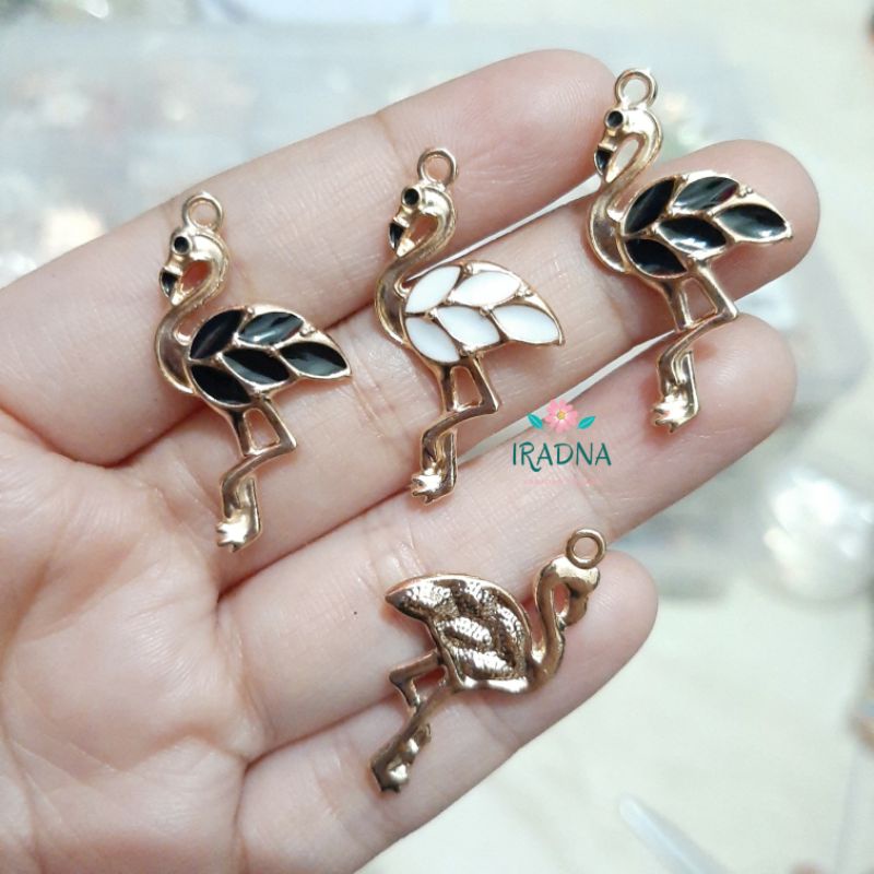 Bandul Kalung Gelang Keychain Bentuk Flamingo