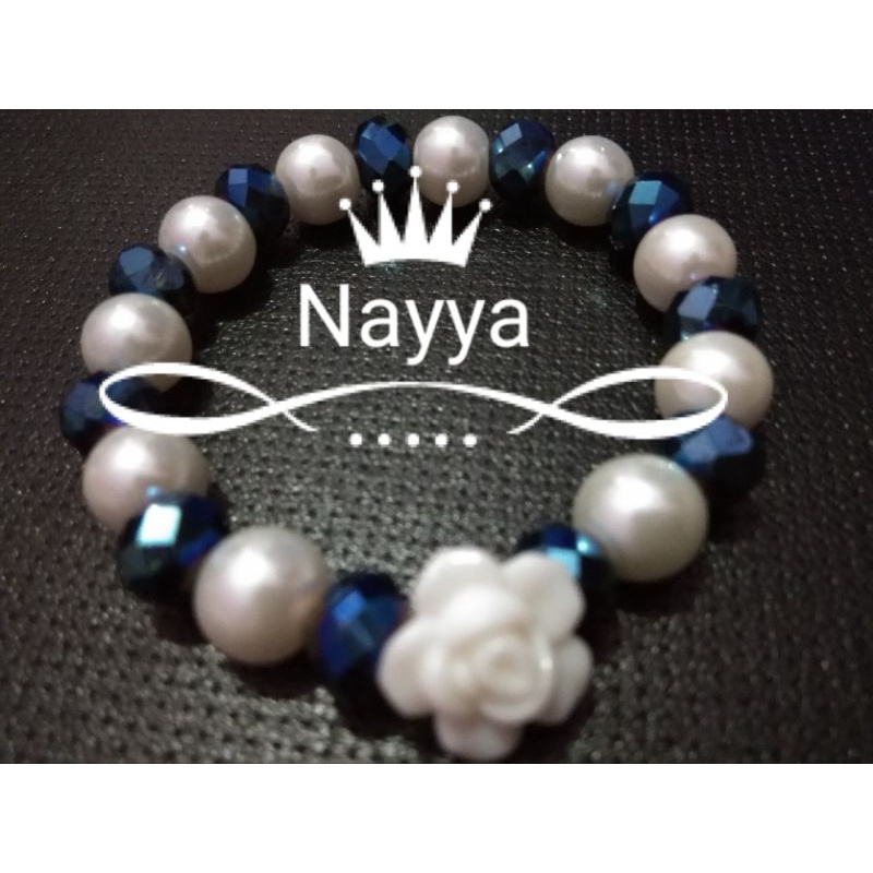 gelang imitasi  anak perempuan murah mutiara sintetis putih kristal