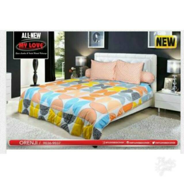 SEPRAI MY LOVE ORENJI 180X200 TINGGI SEPRAI 30 CM