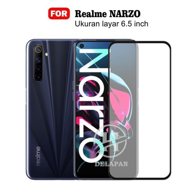 TEMPERED GLASS FULL HD REALME NARZO- FULL LEM COVER SCREEN GUARD