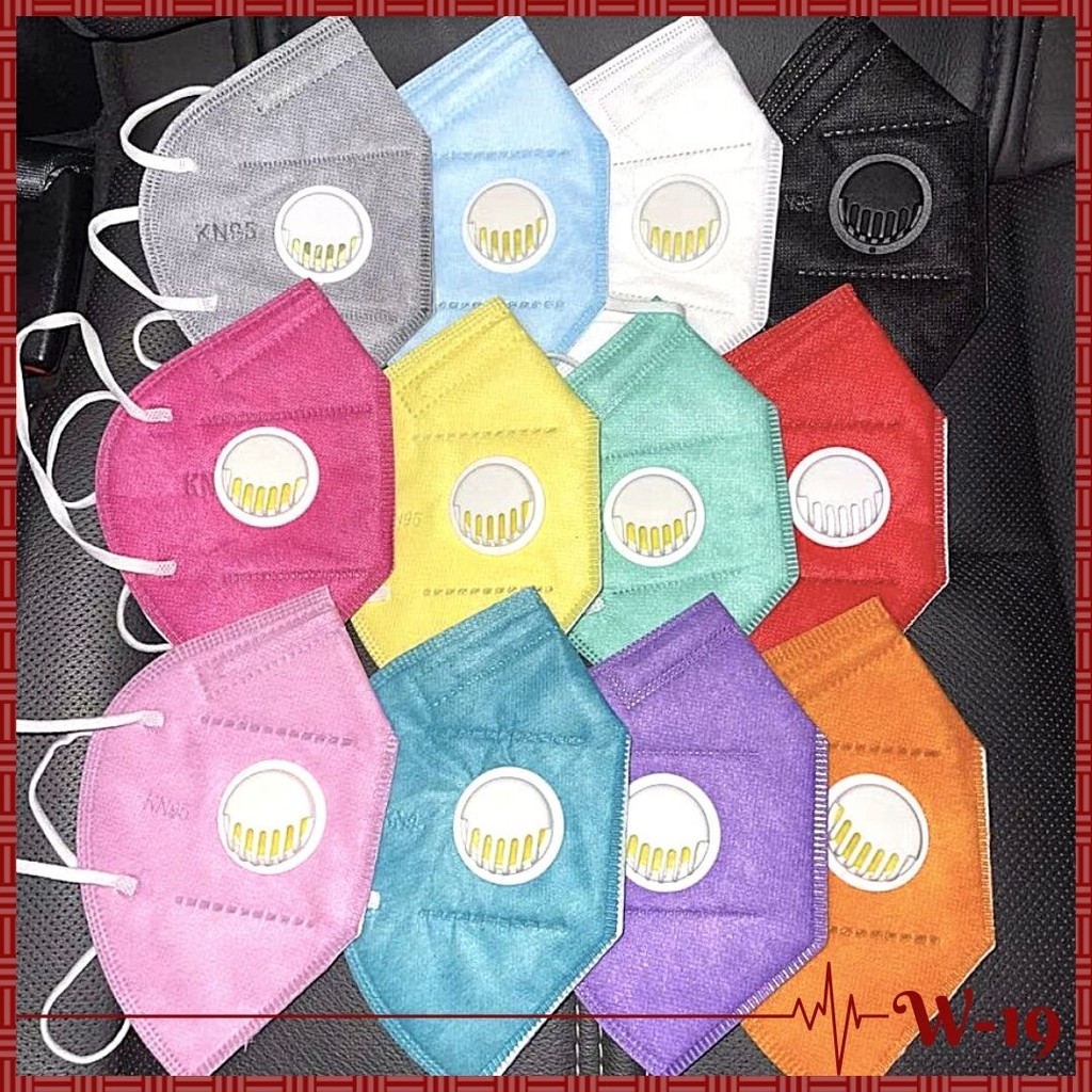 Masker KN95 Warna Warni Respirator / KN95 Rainbow Respirator / KN95 katup Ventilator  KN95