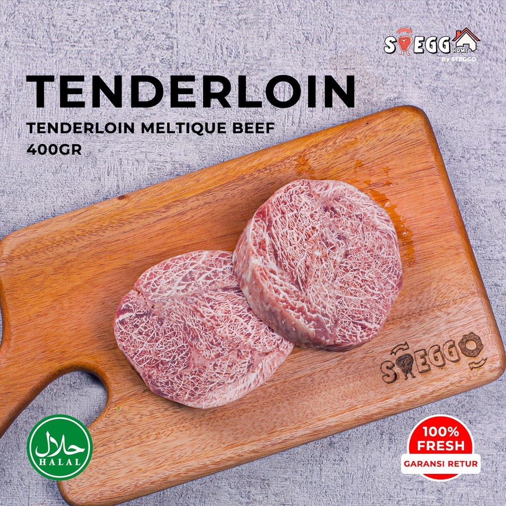 

Tenderloin Beef Steak Premium 400 Gr meltique/ Daging Steak Sapi Tenderloin Halal by Steggo