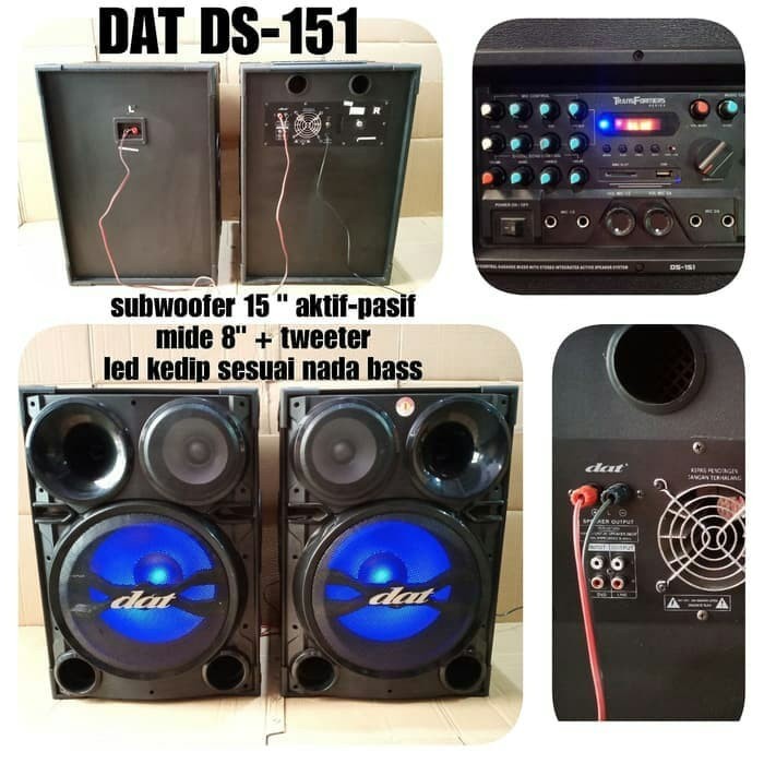 Speaker Aktif Dan Pasif 15 Inch DAT DT 151 Sepasang