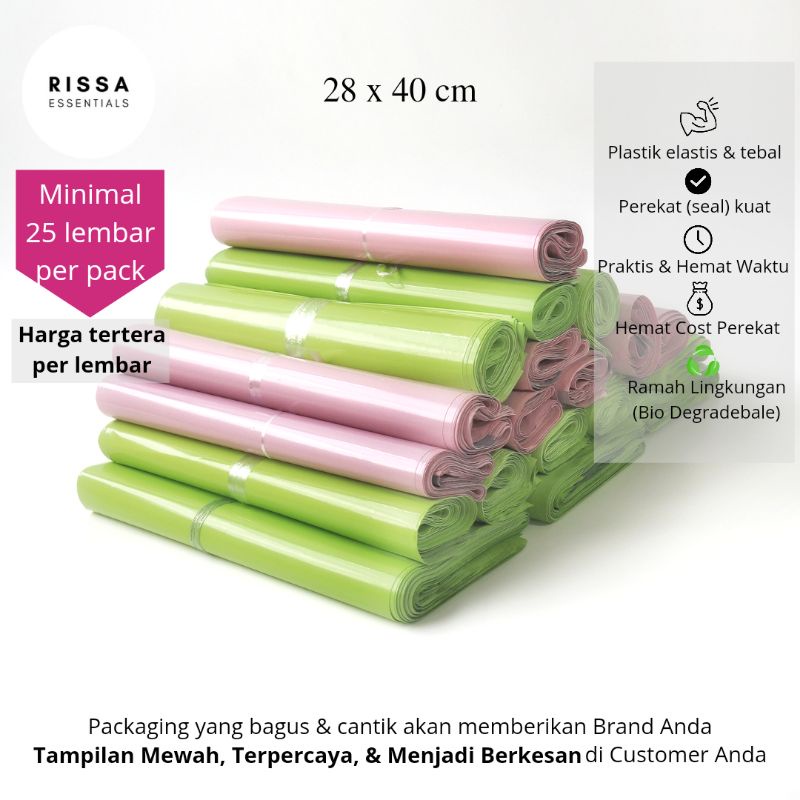 

[28x40] [RISSA] POLYMAILER (HARUS KELIPATAN 25) AMPLOP PLASTIK KANTONG PLASTIK PACKAGING OLSHOP POLYMAIL RISSA ESSENTIALS
