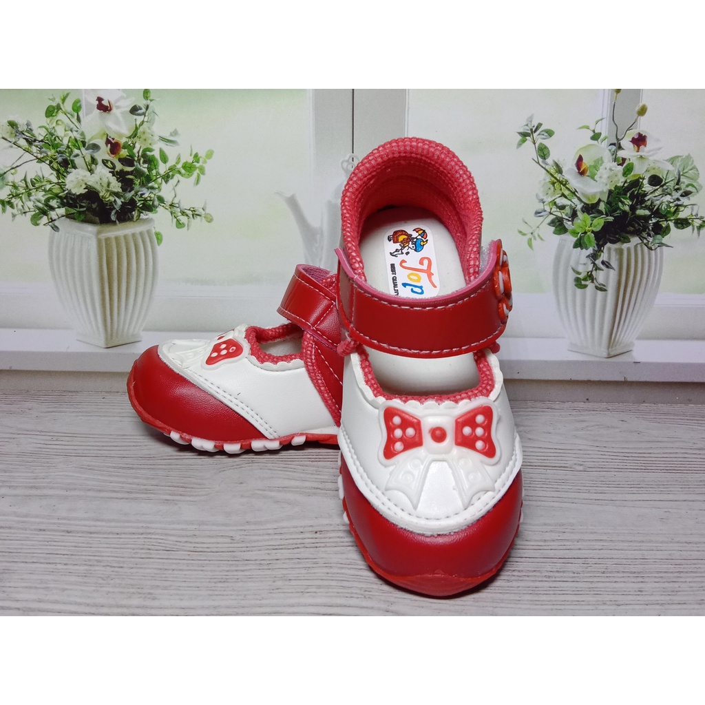 Sepatu Anak Perempuan Usia 1 -3 Tahun/Sepatu Anak Balita Murah/sepatu bunyi cit cit - motip pita-6