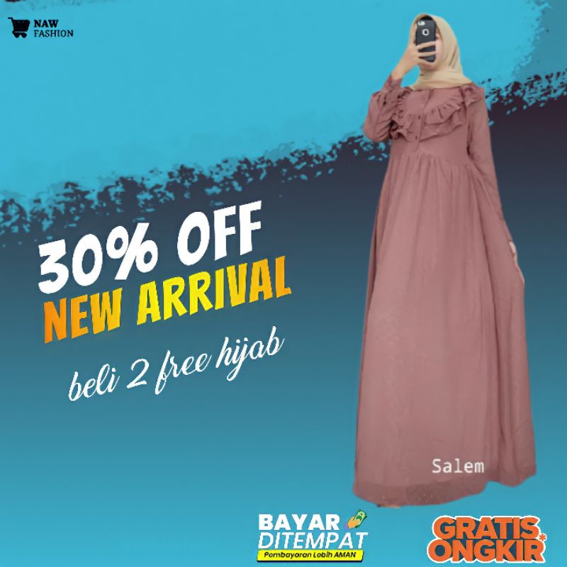 Baju Gamis Syari Muslim Lebaran Brukat Wanita Perempuan Dewasa Remaja Kekinian Terbaru 2021 Murah