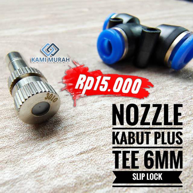 Nozzle Kabut 0.3 Fitting Tee 6mm Konektor Set Kabut Spray Disenfectan