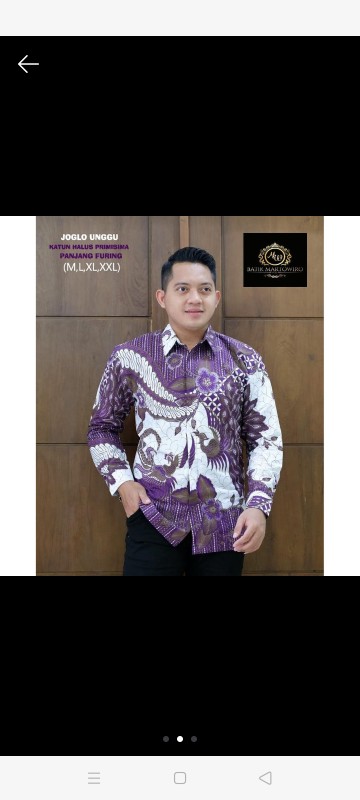 Joglo Ungu Baju Lilac Kemeja Batik Pria Lengan Panjang Terbaru Original Batik Pria Lengan Panjang Mo