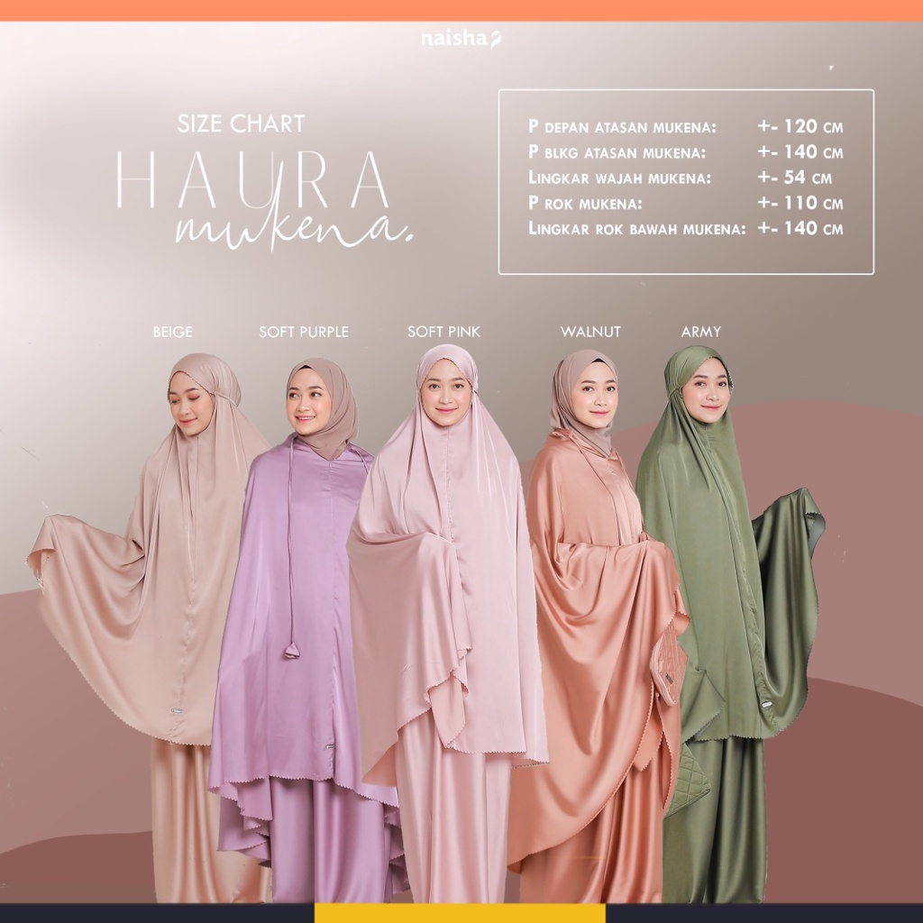 Haura Mukena Dewasa by Naishaofficial / Silky Premium Naisha Hijrah