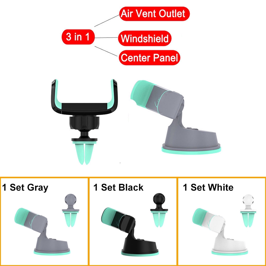 Mount Holder Smartphone / Iphone / GPS Universal 360 Derajat untuk Kaca Depan Mobil