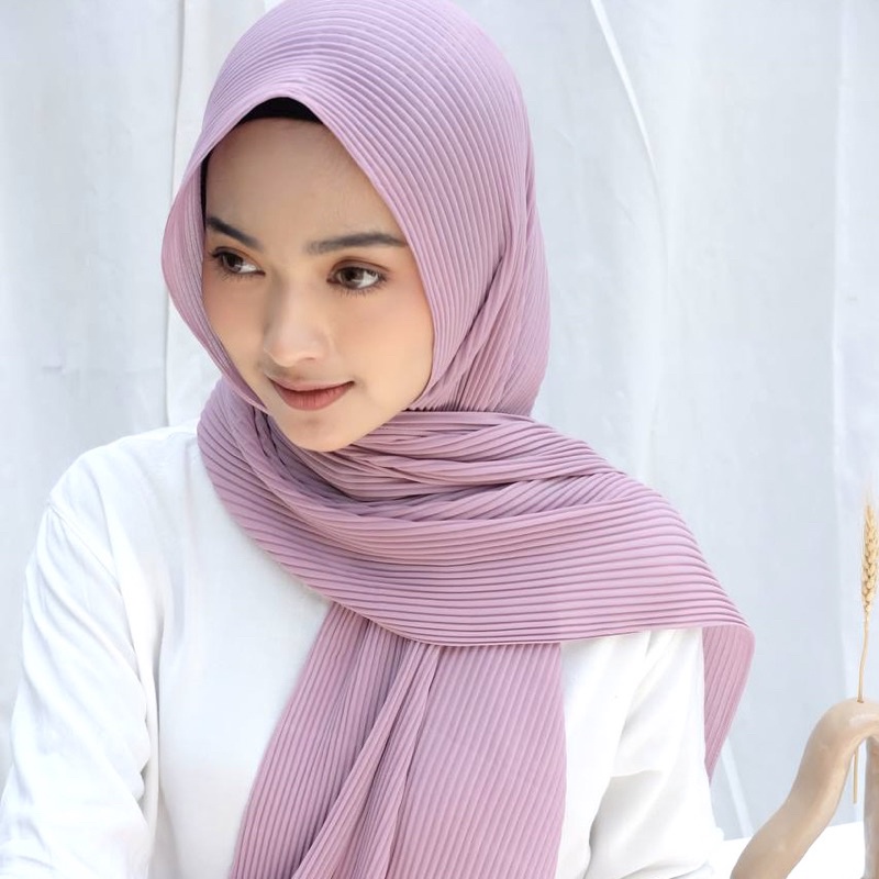 Pleats Shawl | Pashmina plisket premium tanpa lipatan tengah
