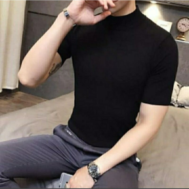 Kaos polos leher Kaos korea pria Turtleneck wanita  Baju leher panjang pria  
Manset turtleneck turt