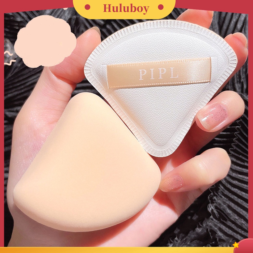 Huluboy Huluboy♡ 3 Pcs Spons Puff Makeup Portable Bahan Lembut Breathable Untuk Foundation Cair