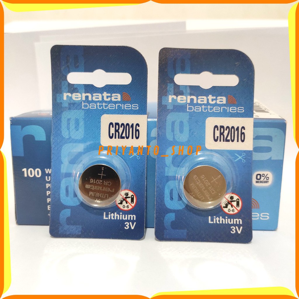 BATTERY BATERE BATREI RENATA JAM TANGAN CR-2016 CR 2016 3V LITHIUM ORIGINAL