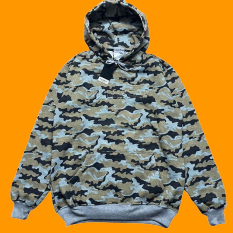 Hoodie Pull&bear Camo Loreng Emboss Full Tag