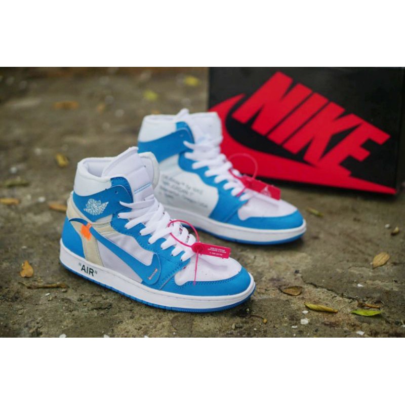 Sepatu Nike Jordan 1 High Off White (Sepatu Basket) pria Ukuran 39-44. Grade Ori