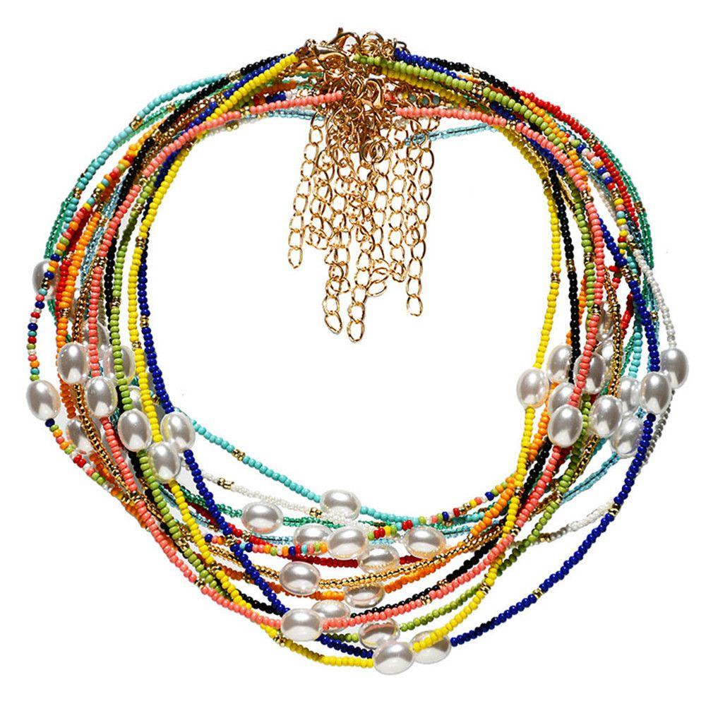 Aksesoris Dekorasi Choker Nanas Multicolor Millet Bead Bohemian