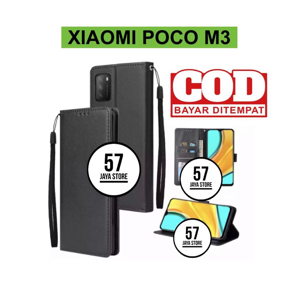 Flip Case Xiaomi poco M3 Flip Dompet Casing HP Wallet Leather cover