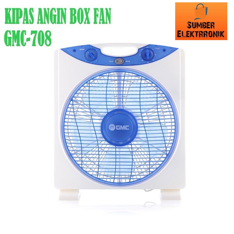 KIPAS ANGIN MEJA BOX FAN 12 INCH GMC BM-708 Free Bubble